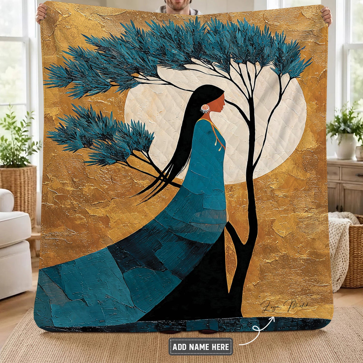 Moonlit Woman Essence Personalized Premium Blanket