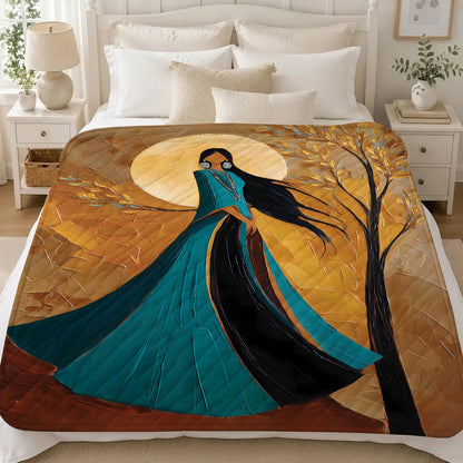 Golden Moon Woman Personalized Premium Blanket