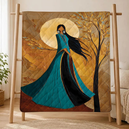 Golden Moon Woman Personalized Premium Blanket