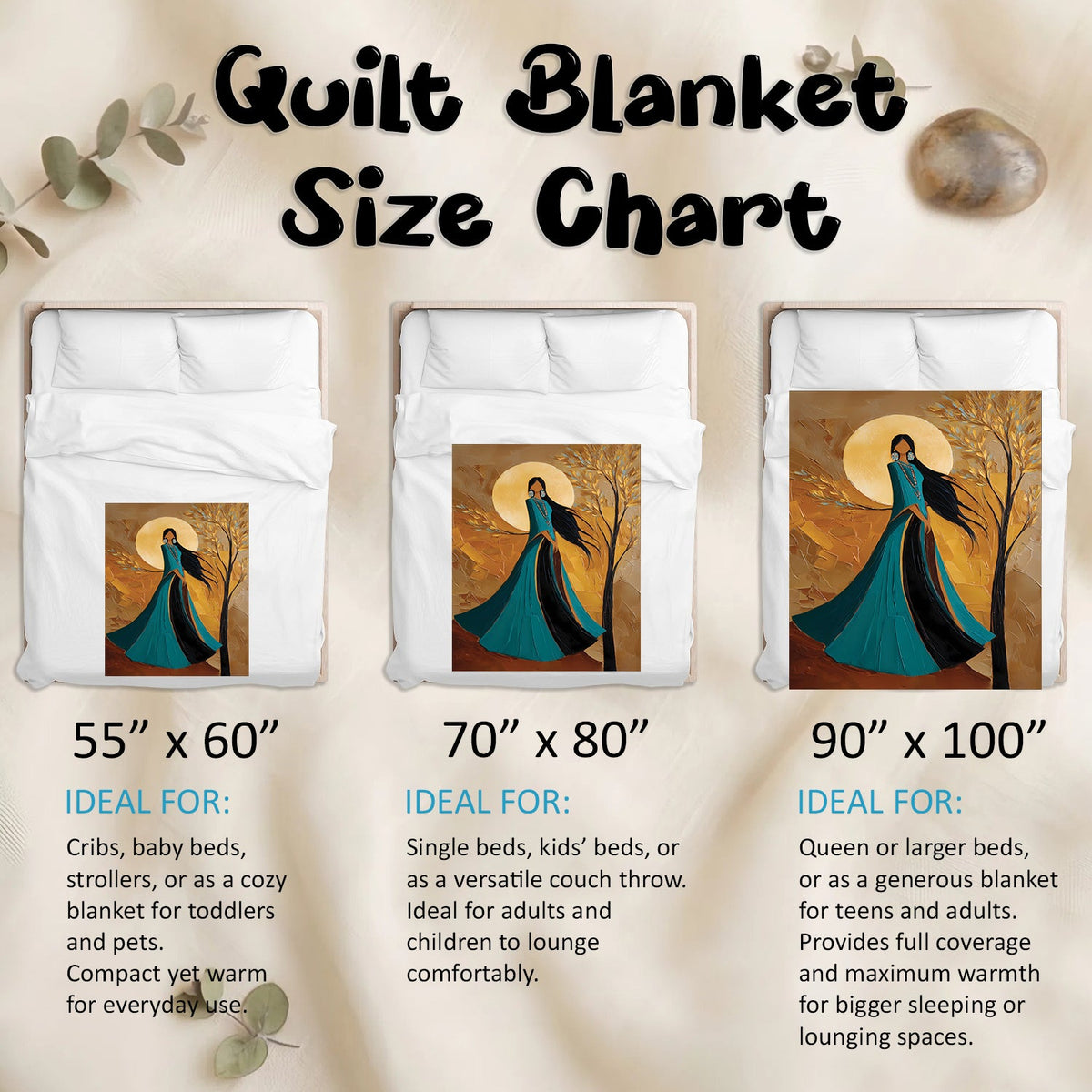 Golden Moon Woman Personalized Premium Blanket