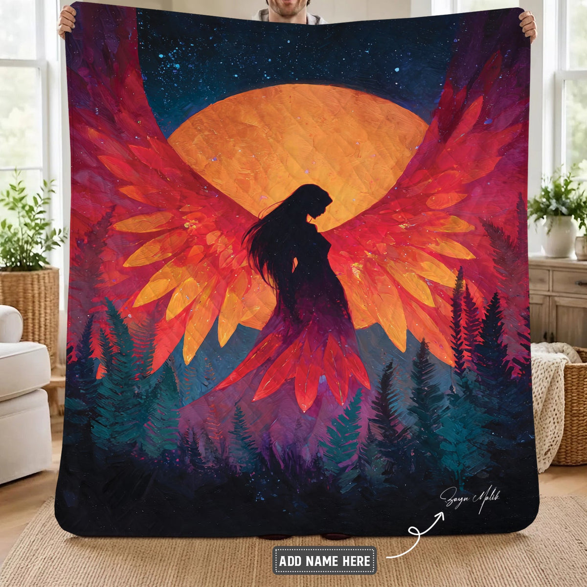 Sacred Moon Woman Personalized Premium Blanket