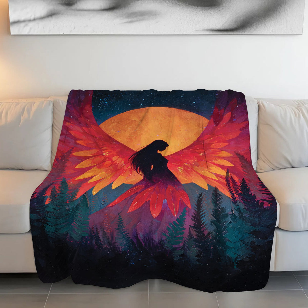 Sacred Moon Woman Personalized Premium Blanket