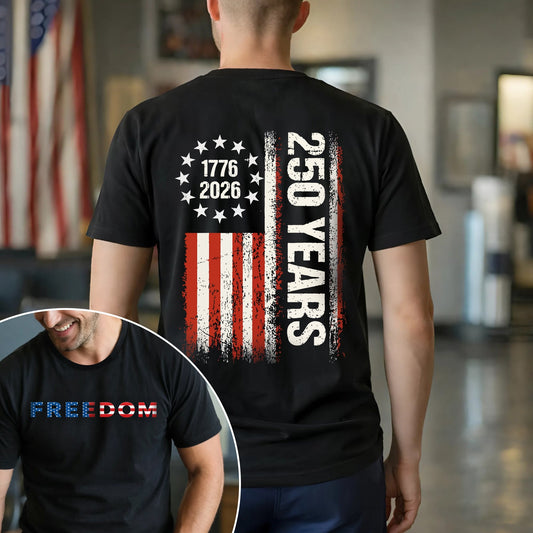 Happy 250 Years Birthday USA Shirt | Patriotic 4th of July 1776–2026 T-Shirt