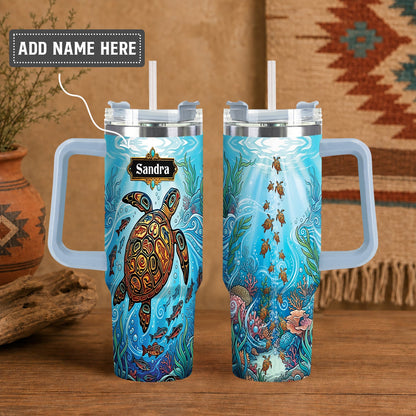 Sea Turtle Paradise Personalized Tumbler