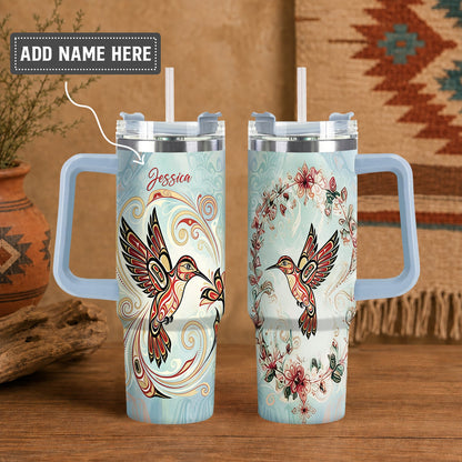 Turquoise Hummingbird Dream Personalized Tumbler
