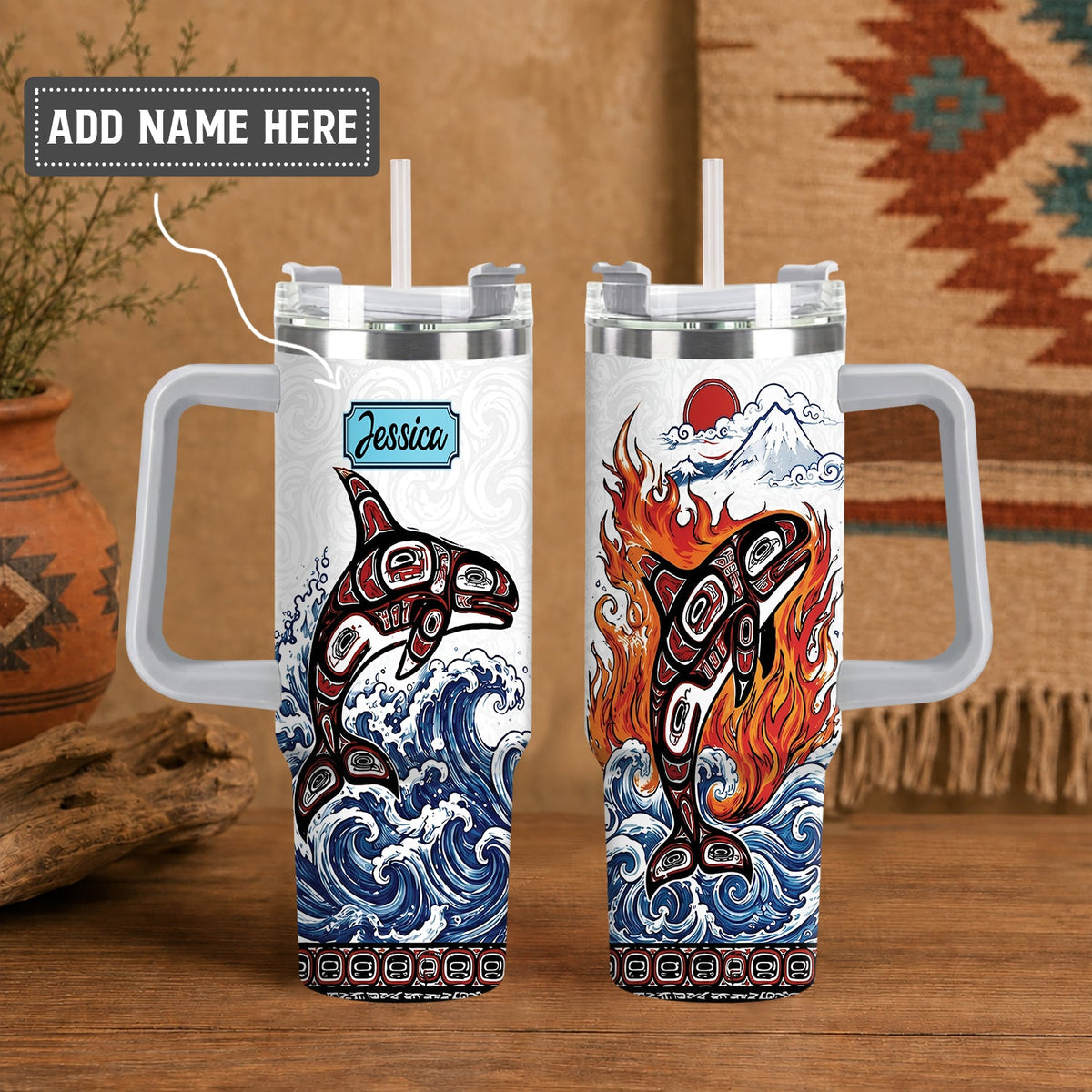 Orca Spirit Warrior Personalized Tumbler