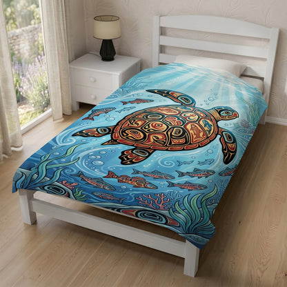 Sacred Turtle Ocean Personalized Premium Blanket