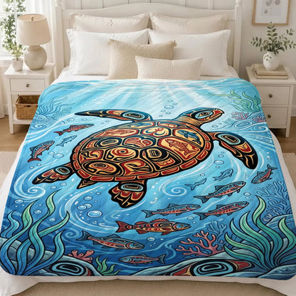Sacred Turtle Ocean Personalized Premium Blanket