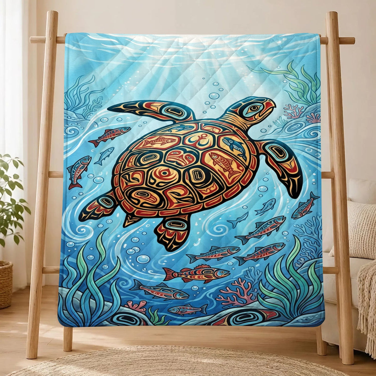Sacred Turtle Ocean Personalized Premium Blanket