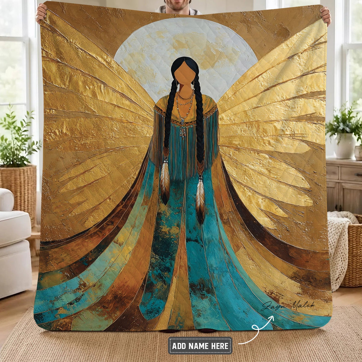 Sacred Winged Woman Personalized Premium Blanket