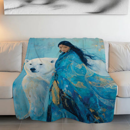 Sacred Bear Woman Personalized Premium Blanket
