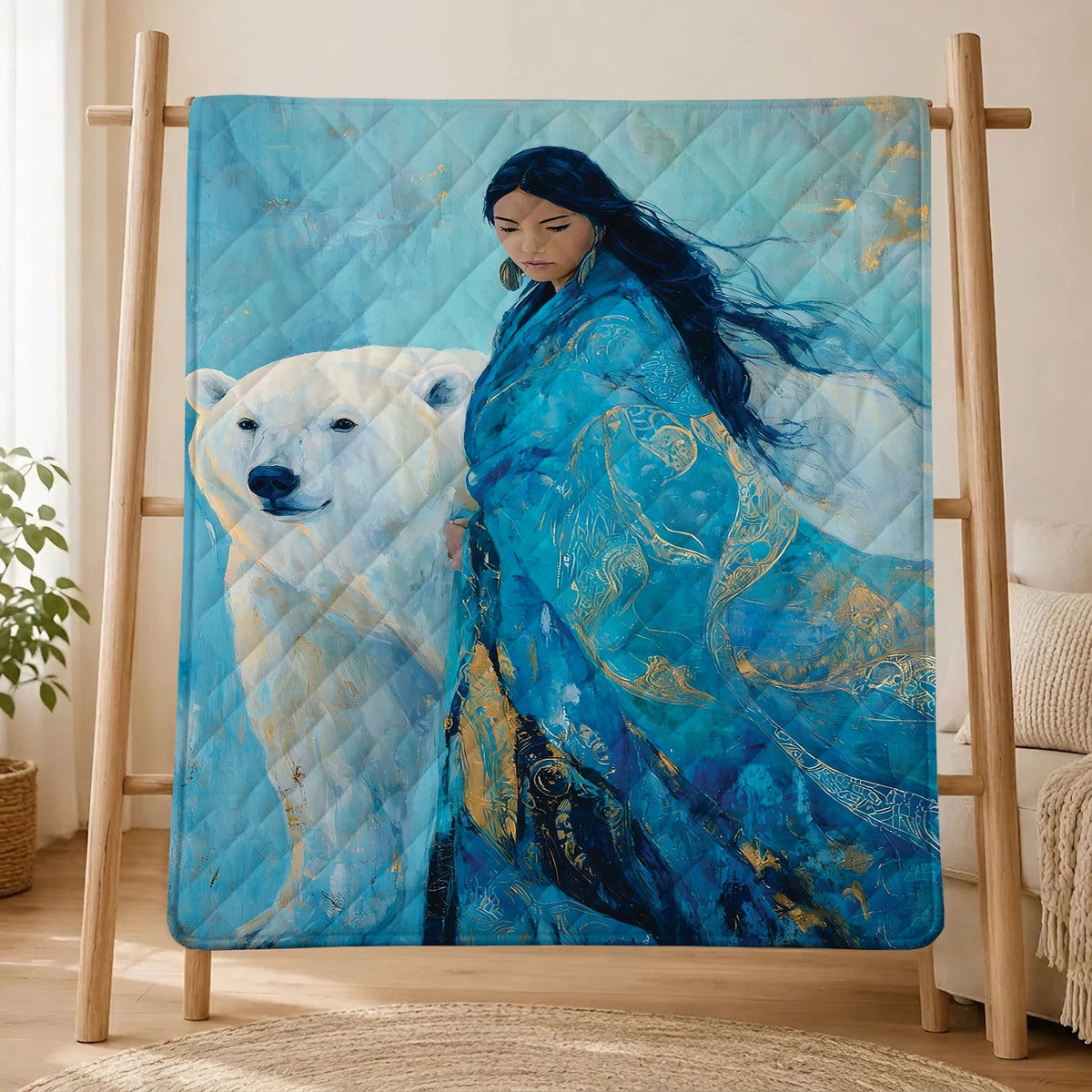 Sacred Bear Woman Personalized Premium Blanket