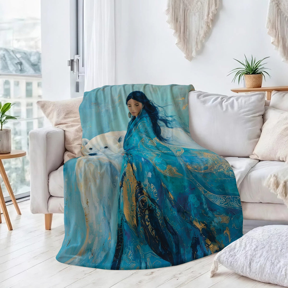 Sacred Bear Woman Personalized Premium Blanket