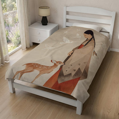 Sacred Woman Deer Spirit Personalized Premium Blanket