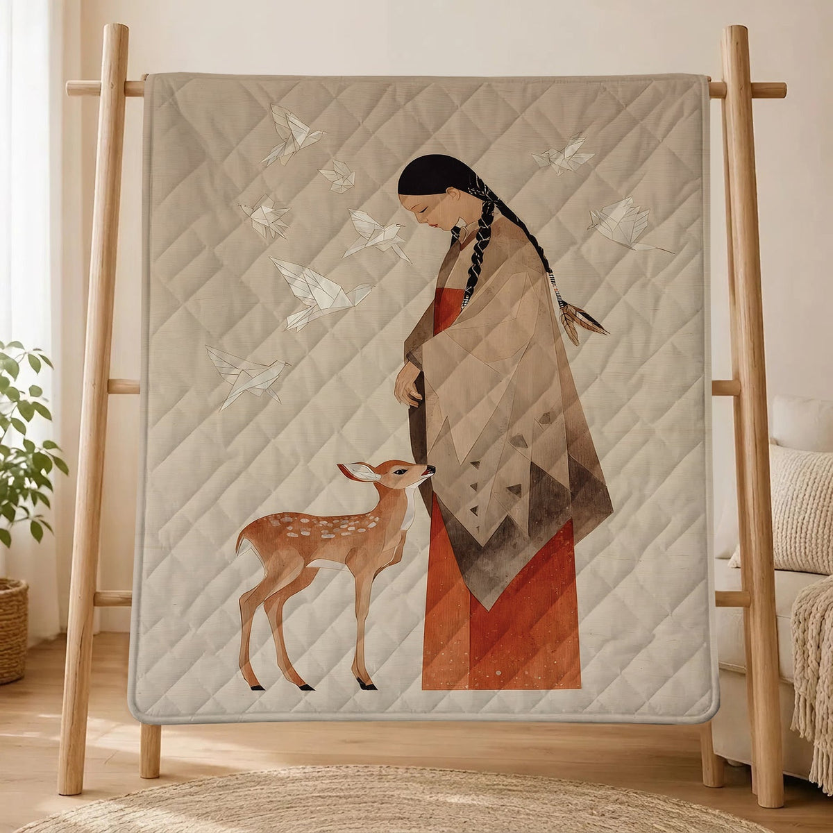 Sacred Woman Deer Spirit Personalized Premium Blanket