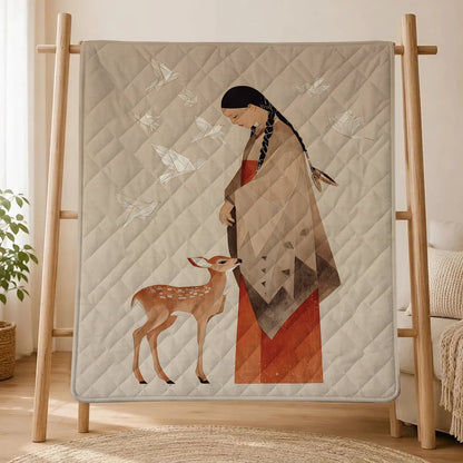 Sacred Woman Deer Spirit Personalized Premium Blanket