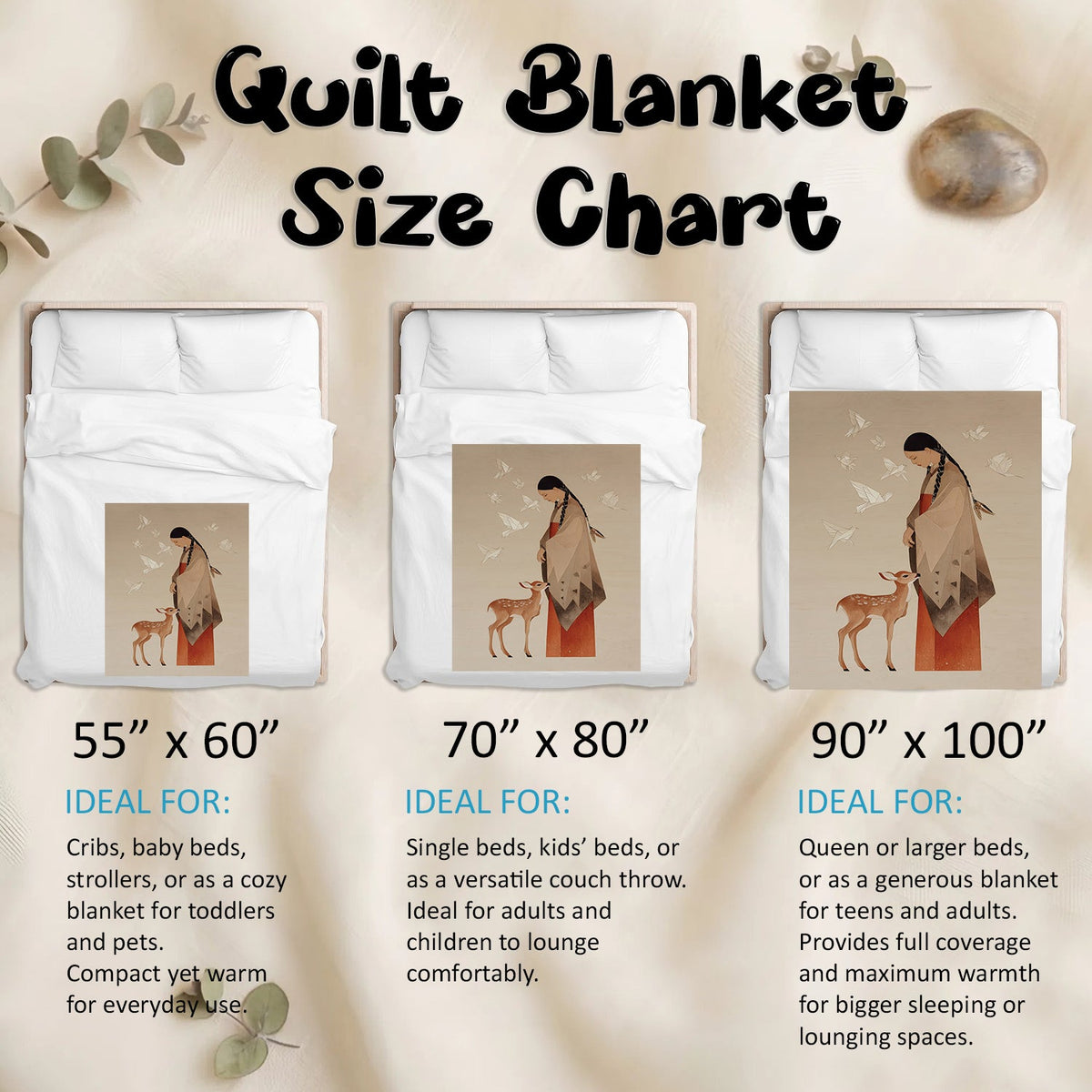 Sacred Woman Deer Spirit Personalized Premium Blanket