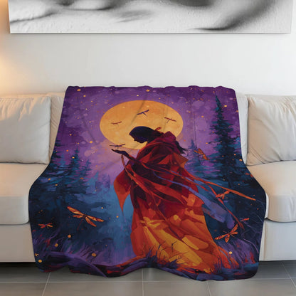 Sacred Dragonfly Woman Personalized Premium Blanket
