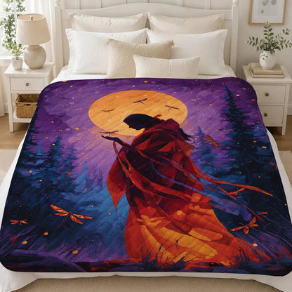 Sacred Dragonfly Woman Personalized Premium Blanket