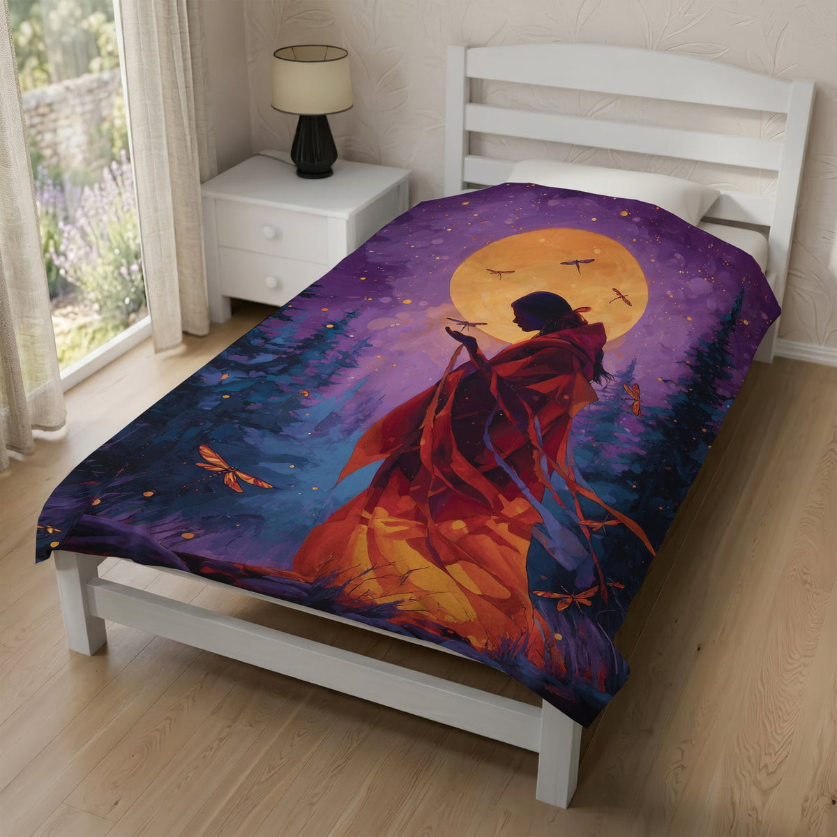 Sacred Dragonfly Woman Personalized Premium Blanket