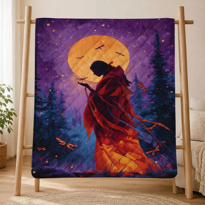 Sacred Dragonfly Woman Personalized Premium Blanket