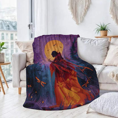 Sacred Dragonfly Woman Personalized Premium Blanket