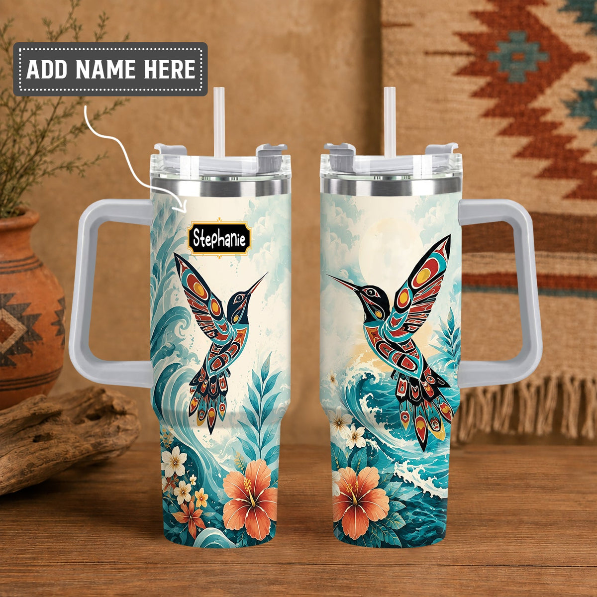 Tropical Hummingbird Dream Personalized Tumbler