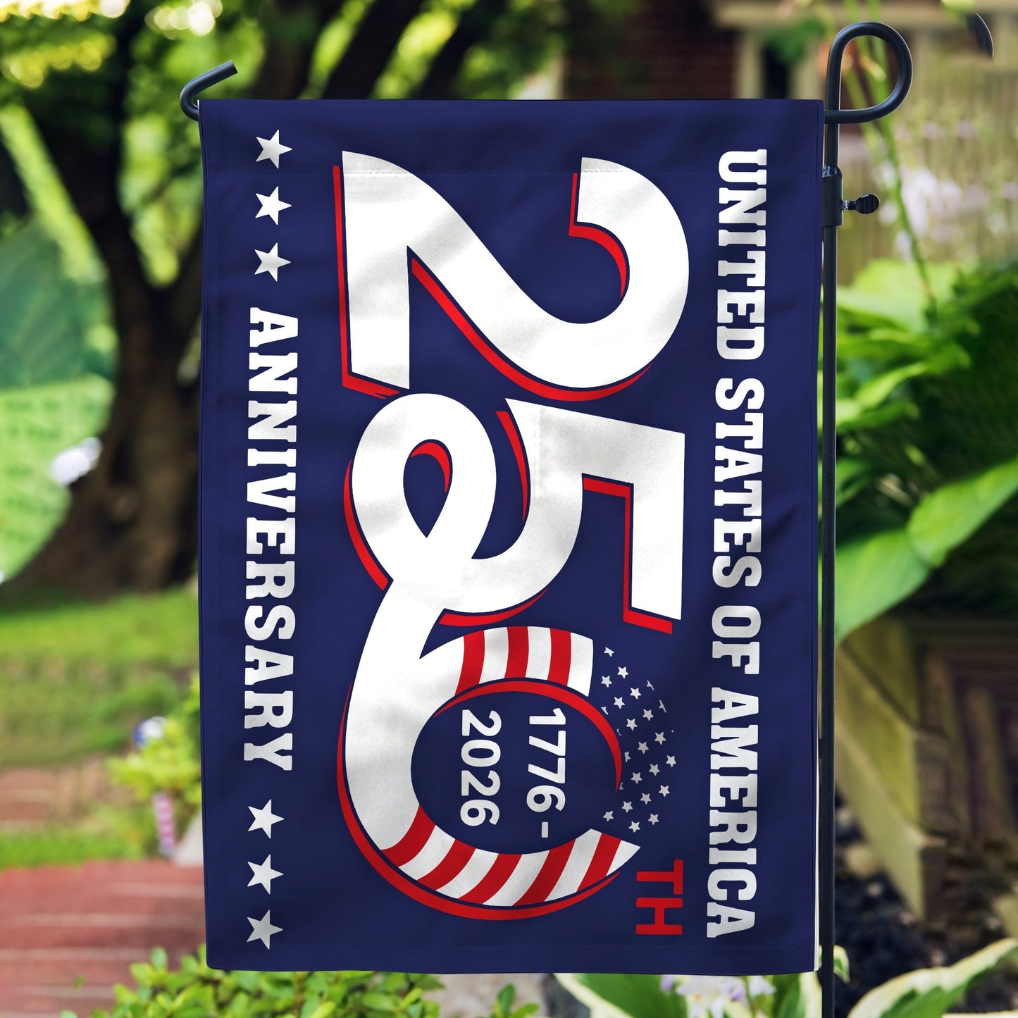 Patriotic 250th Anniversary 1776 2026 United States of America Semiquincentennial Grommet Flag