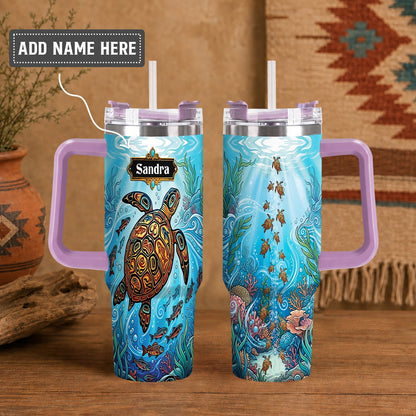 Sea Turtle Paradise Personalized Tumbler