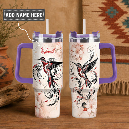 Hummingbird Rose Harmony Personalized Tumbler