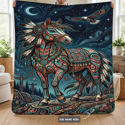 Moonlit Horse Legacy Personalized Premium Blanket