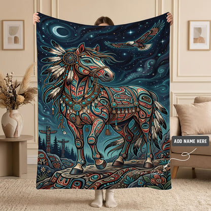 Moonlit Horse Legacy Personalized Premium Blanket
