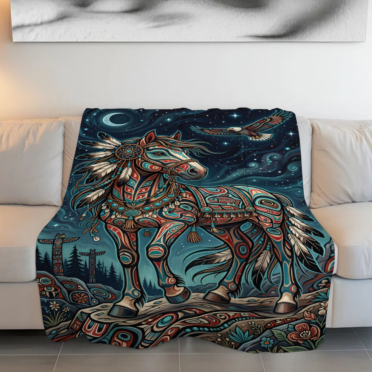 Moonlit Horse Legacy Personalized Premium Blanket