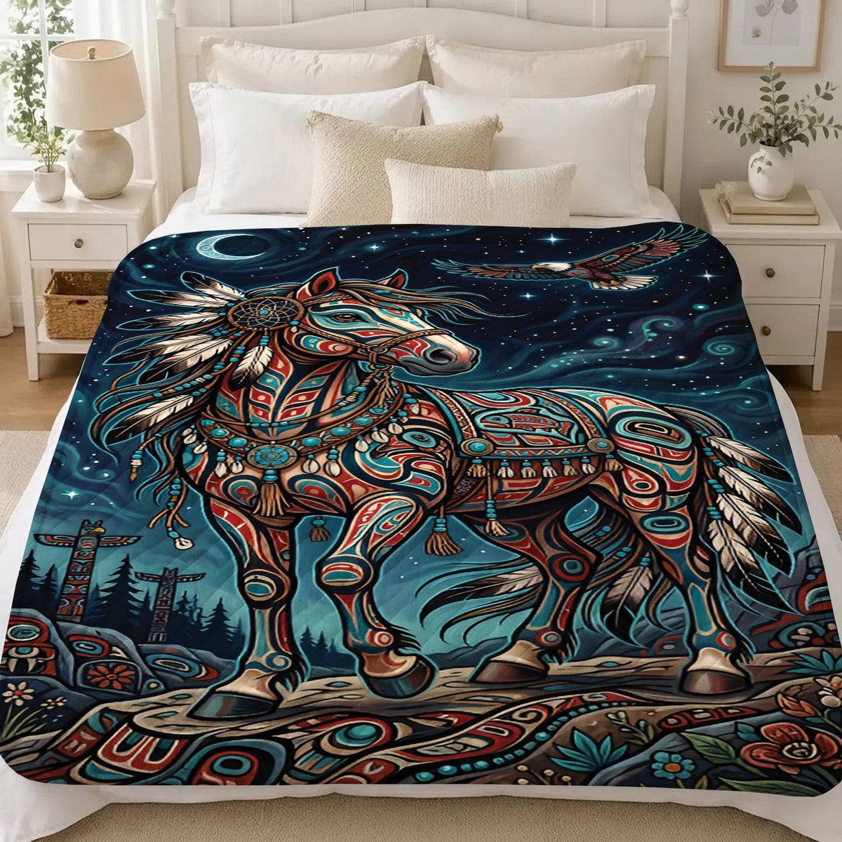 Moonlit Horse Legacy Personalized Premium Blanket