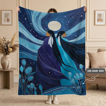 Moonlit Sisters Spirit Personalized Premium Blanket