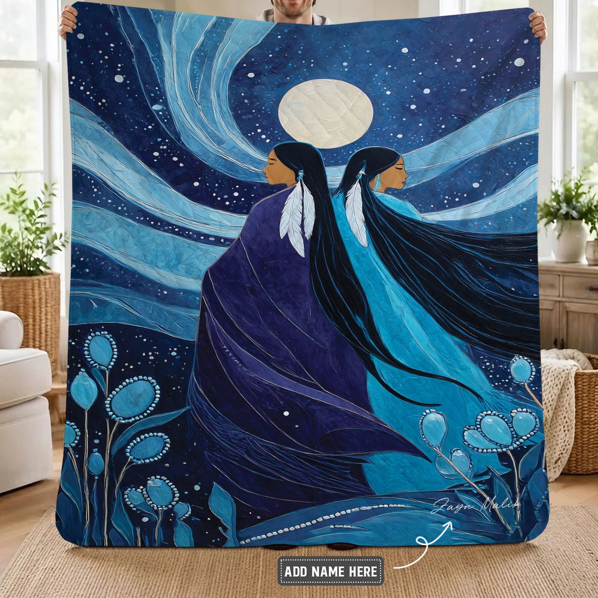 Moonlit Sisters Spirit Personalized Premium Blanket