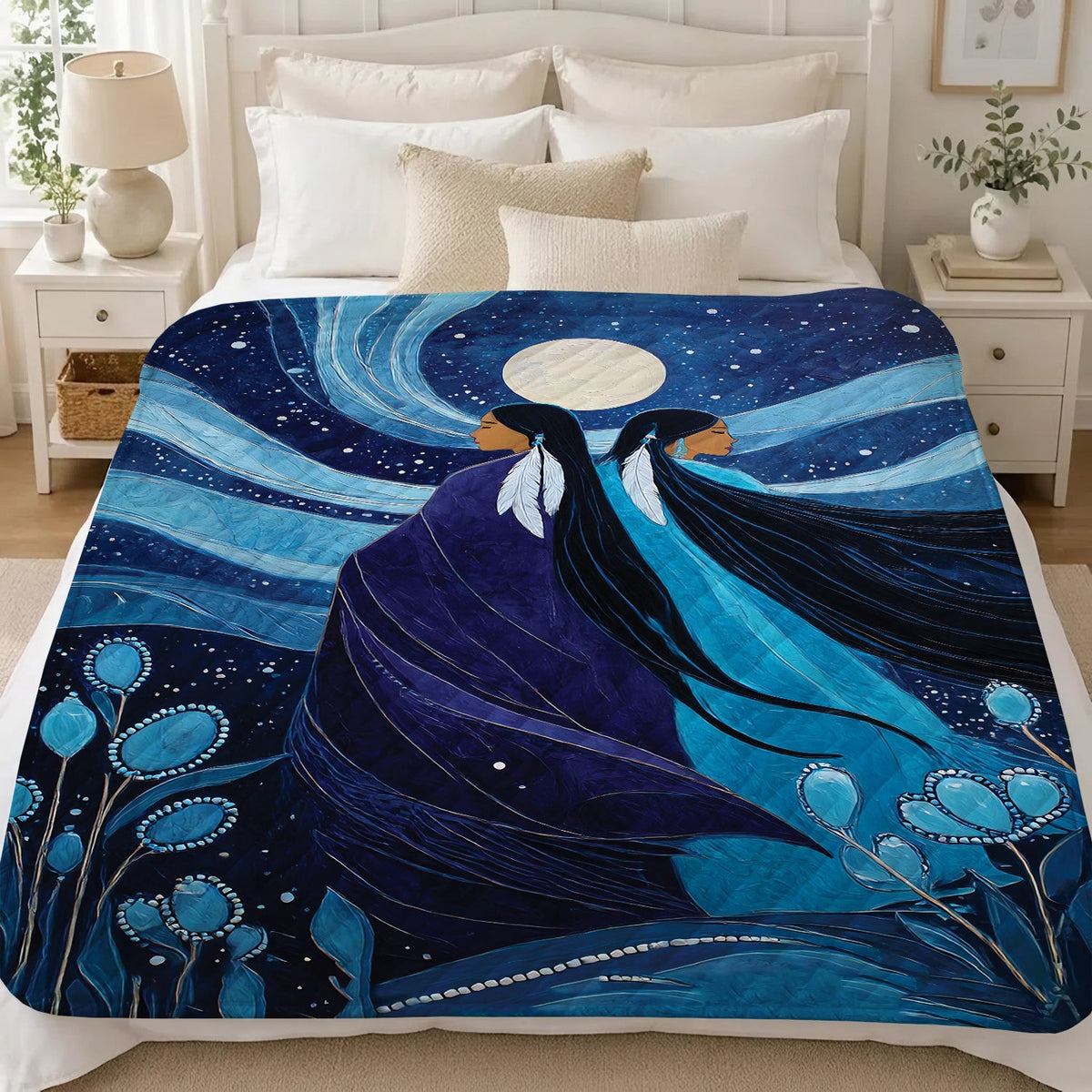 Moonlit Sisters Spirit Personalized Premium Blanket