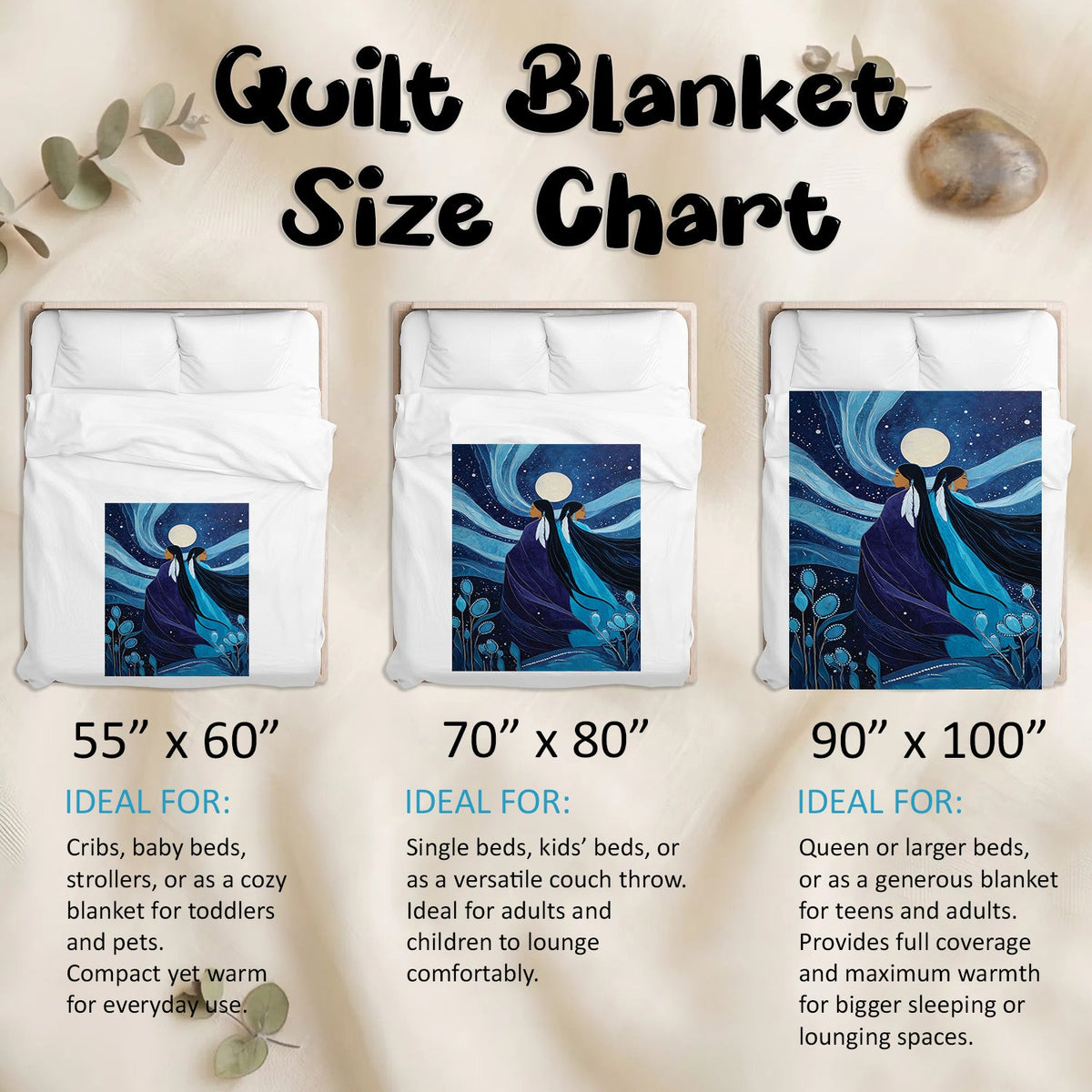 Moonlit Sisters Spirit Personalized Premium Blanket
