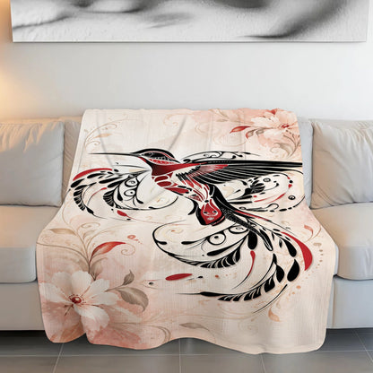 Crimson Hummingbird Flight Personalized Premium Blanket