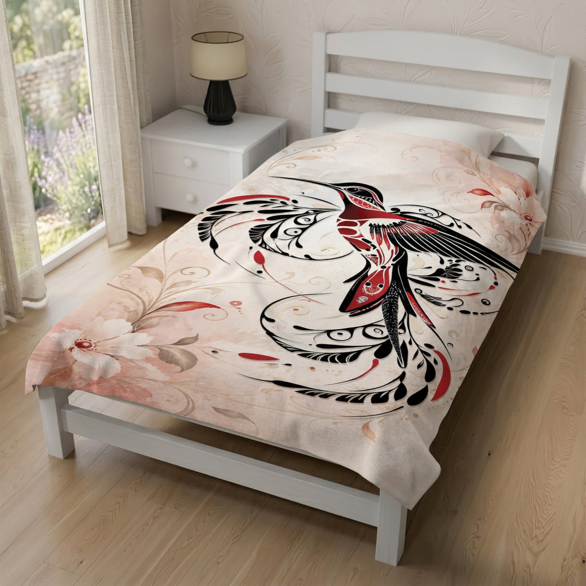 Crimson Hummingbird Flight Personalized Premium Blanket