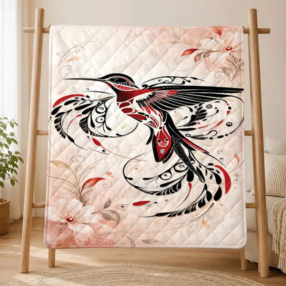 Crimson Hummingbird Flight Personalized Premium Blanket
