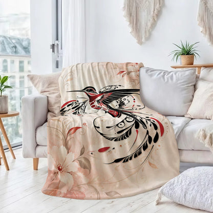 Crimson Hummingbird Flight Personalized Premium Blanket