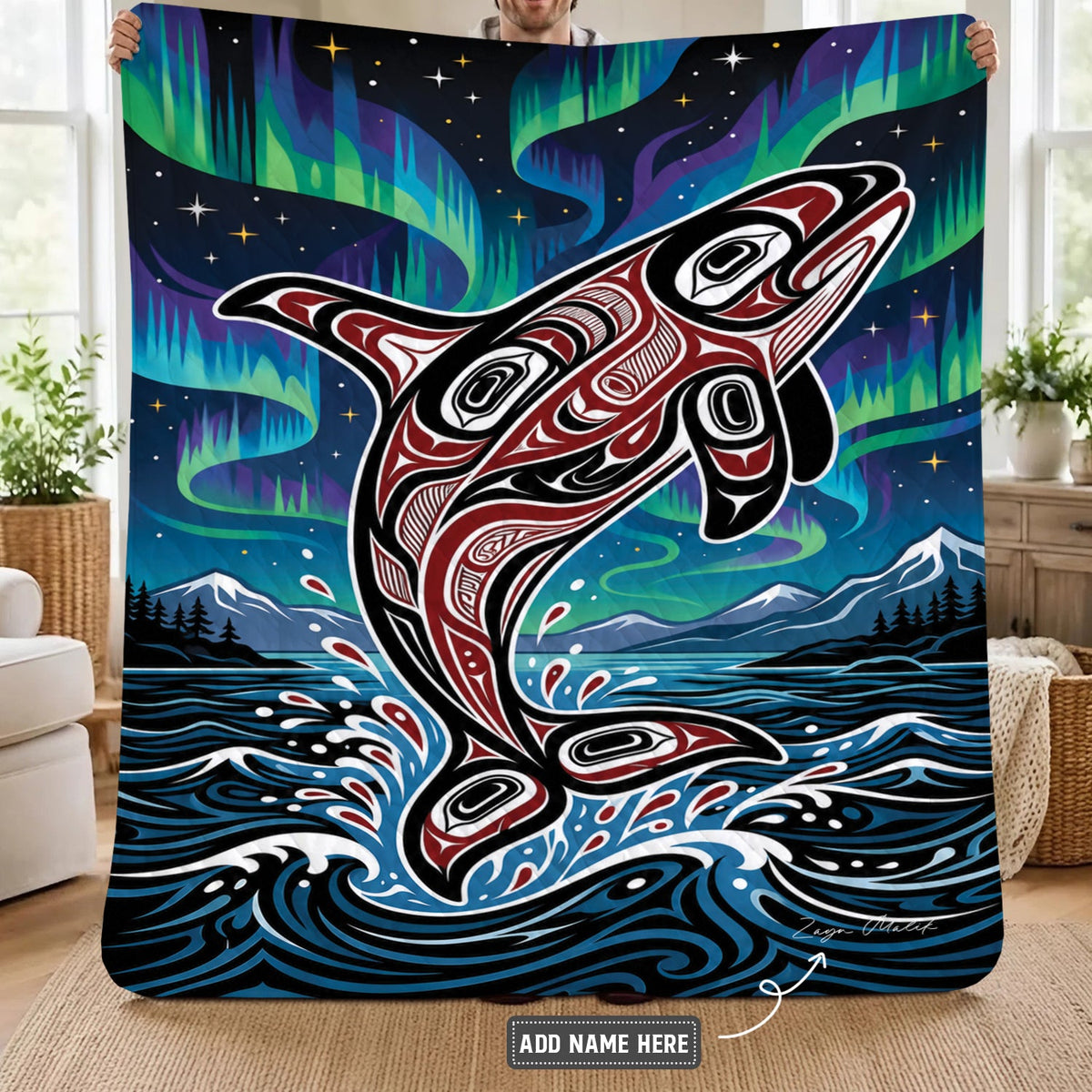 Aurora Orca Heritage Personalized Premium Blanket
