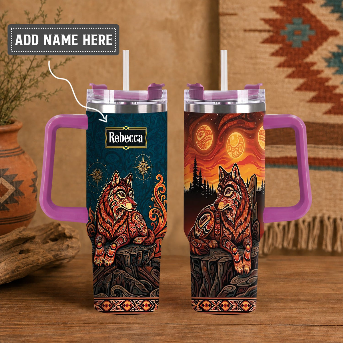Mystic Wolf Legacy Personalized Tumbler