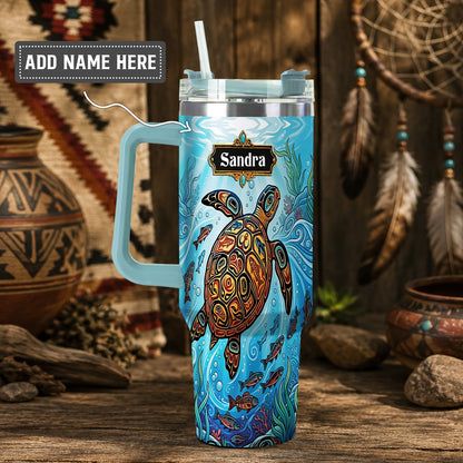 Sacred Turtle Ocean Personalized Tumbler