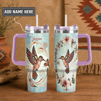 Turquoise Hummingbird Dream Personalized Tumbler