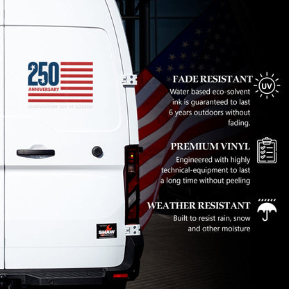 250th Anniversary Independence Day Decal American Flag Patriotic USA Car Sticker