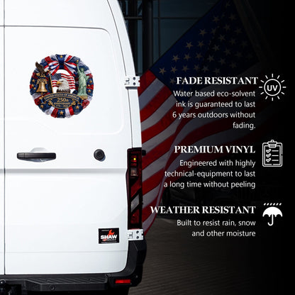 USA Flag Eagle Liberty Bell 250th Anniversary Decal 1776-2026 Patriotic Sticker