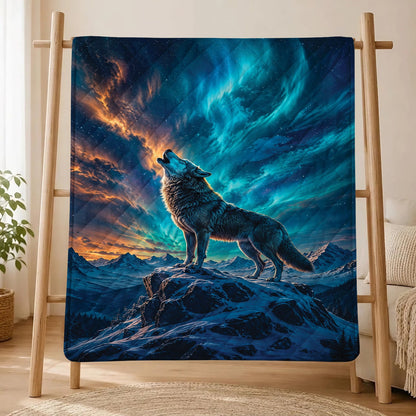Celestial Wolf Howl Personalized Premium Blanket