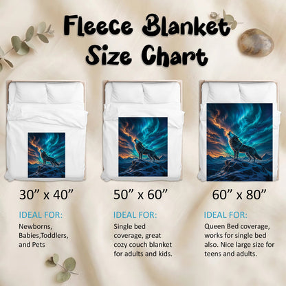 Celestial Wolf Howl Personalized Premium Blanket